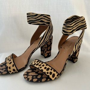 Jessica Simpson multi animal print heels